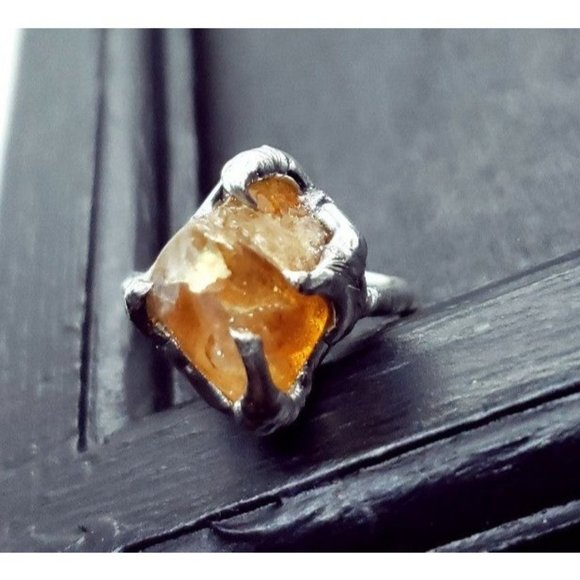 Citrine crystal ring handmade - Picture 3 of 12